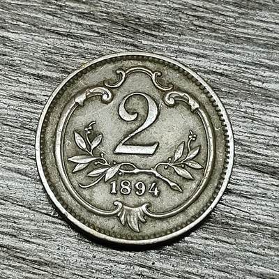 【铜匠收藏】★第129场★散币场，无佣金，30包邮。不满30元，支付5元运费。《接受代拍 代送NGC评级》 - 奥地利奥匈帝国 1894年 2赫勒 铜币