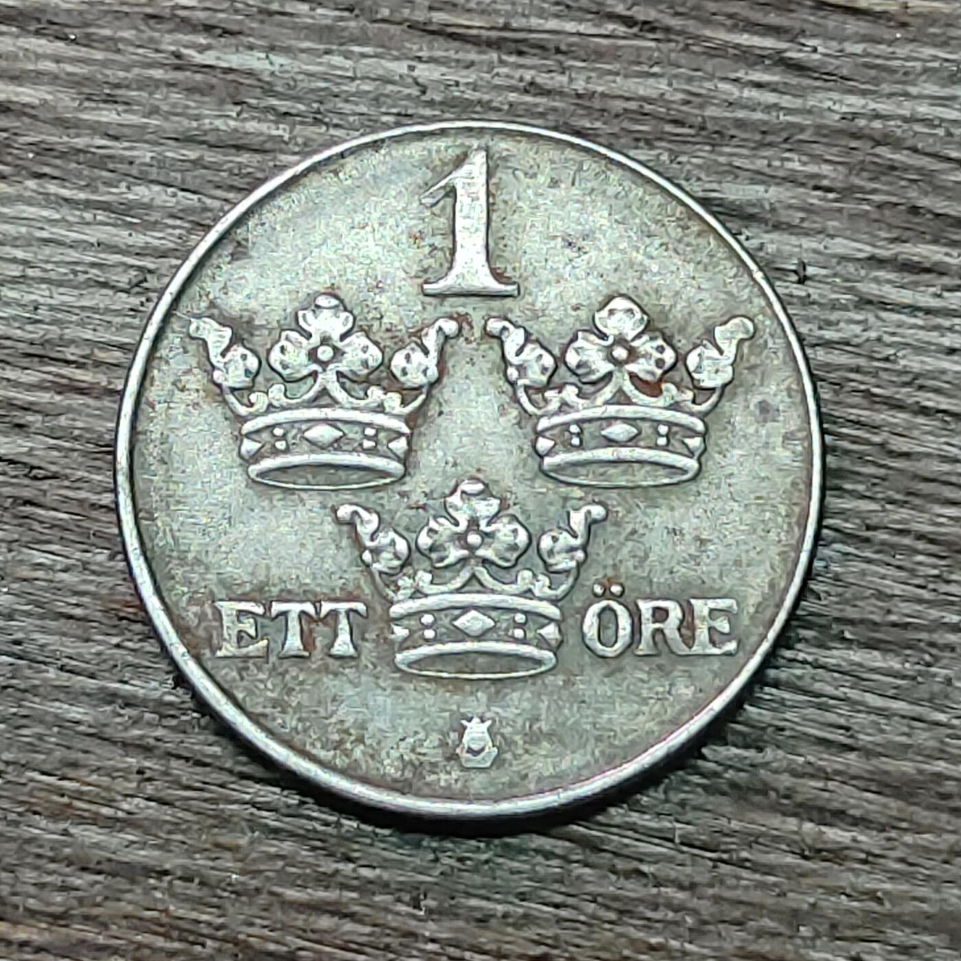 【铜匠收藏】★第128场★散币场，无佣金，30包邮。不满30元，支付5元运费。《接受代拍 代送NGC评级》 瑞典 1946年 1欧尔 铁币