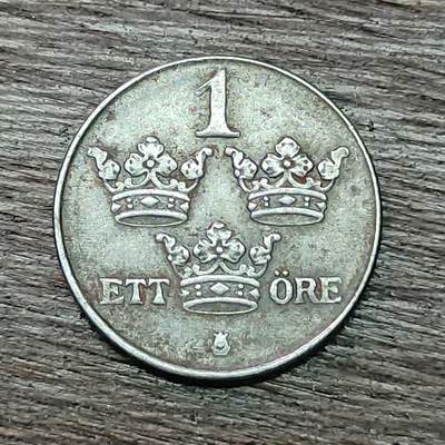 【铜匠收藏】★第128场★散币场，无佣金，30包邮。不满30元，支付5元运费。《接受代拍 代送NGC评级》 - 瑞典 1946年 1欧尔 铁币