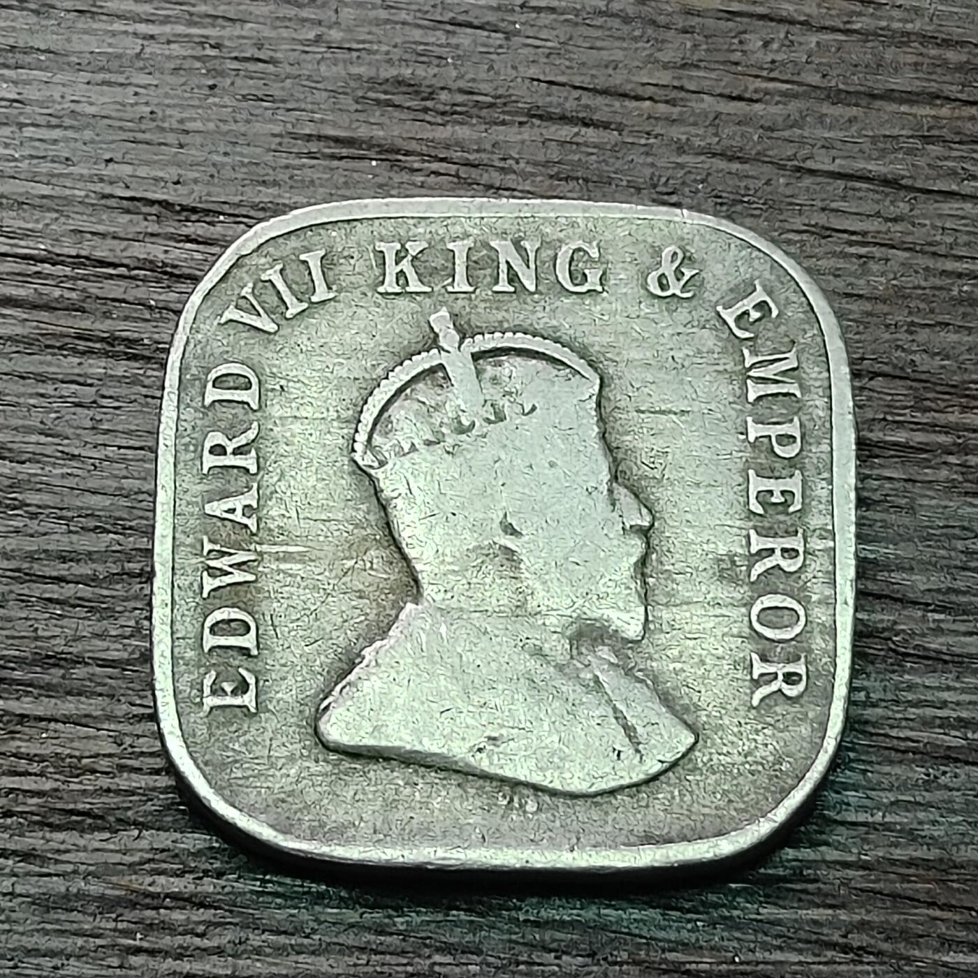 【铜匠收藏】★第128场★散币场，无佣金，30包邮。不满30元，支付5元运费。《接受代拍 代送NGC评级》 英属锡兰 1910年 5分 方型镍币 乔治五世