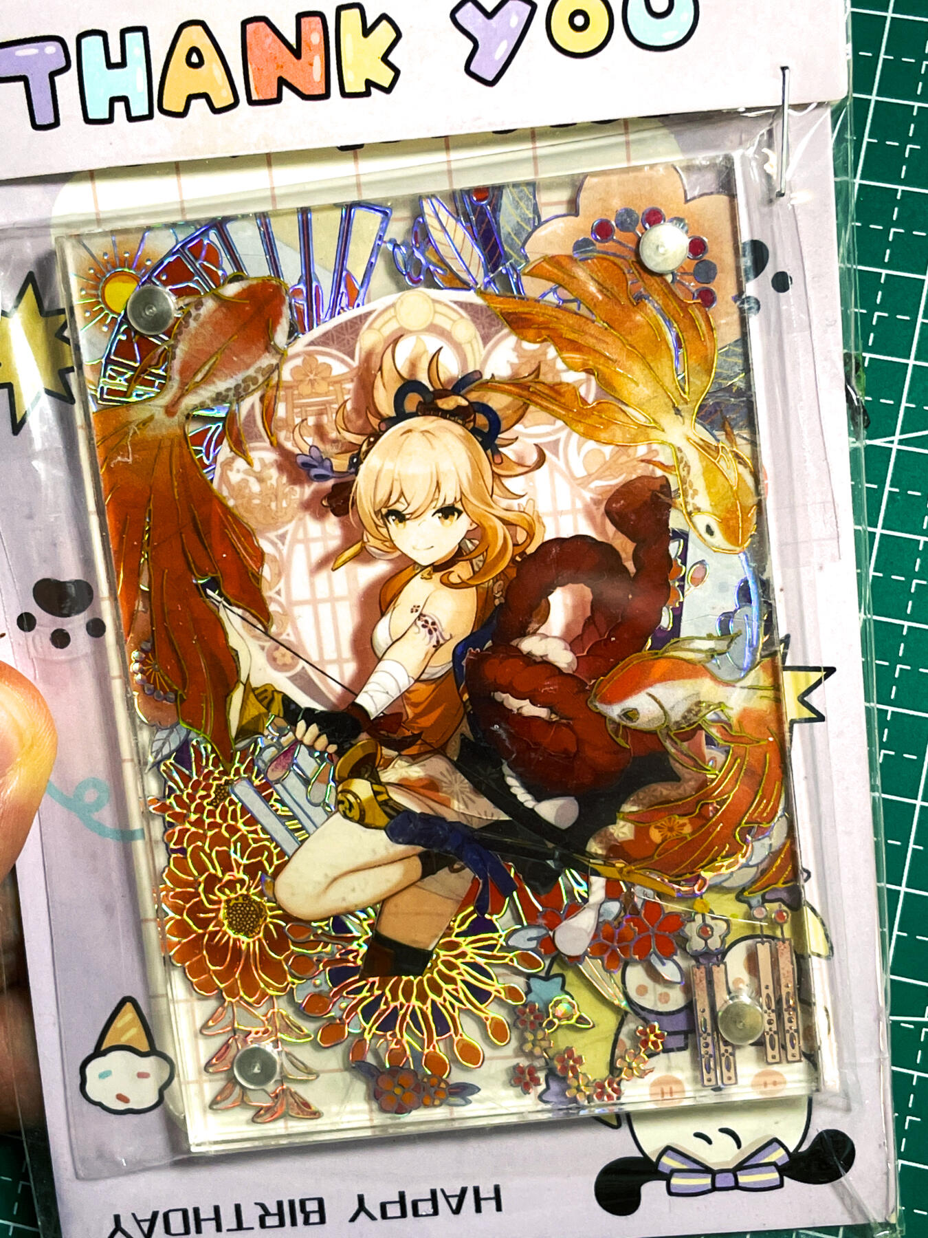 显眼宝28期【关注参拍有赠卡】 【稀有好物】纯手工制作 原神自制咕咔 最帅宵宫 烫金贴纸很美丽