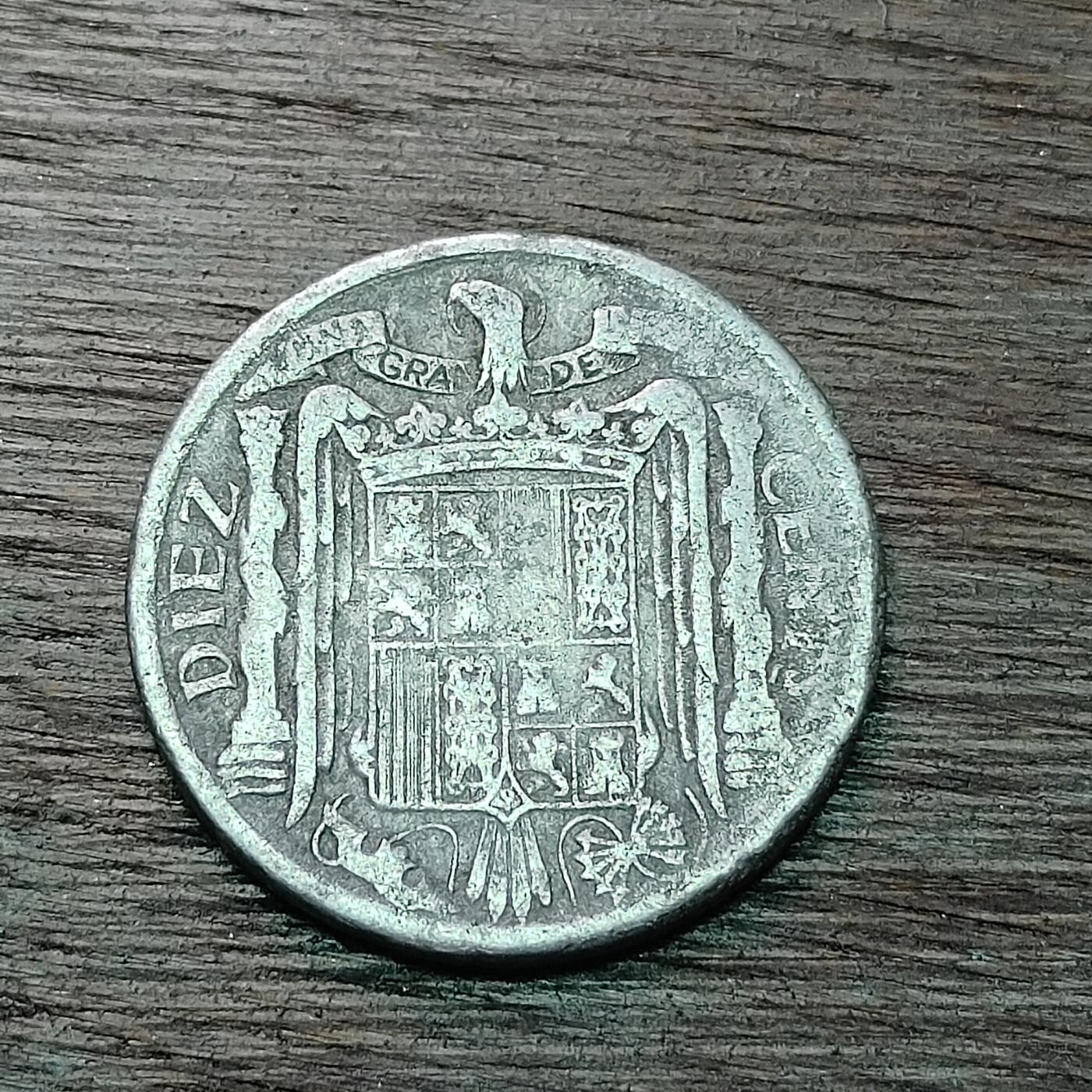 【铜匠收藏】★第128场★散币场，无佣金，30包邮。不满30元，支付5元运费。《接受代拍 代送NGC评级》 西班牙 194X年 10分 骑士 铝币