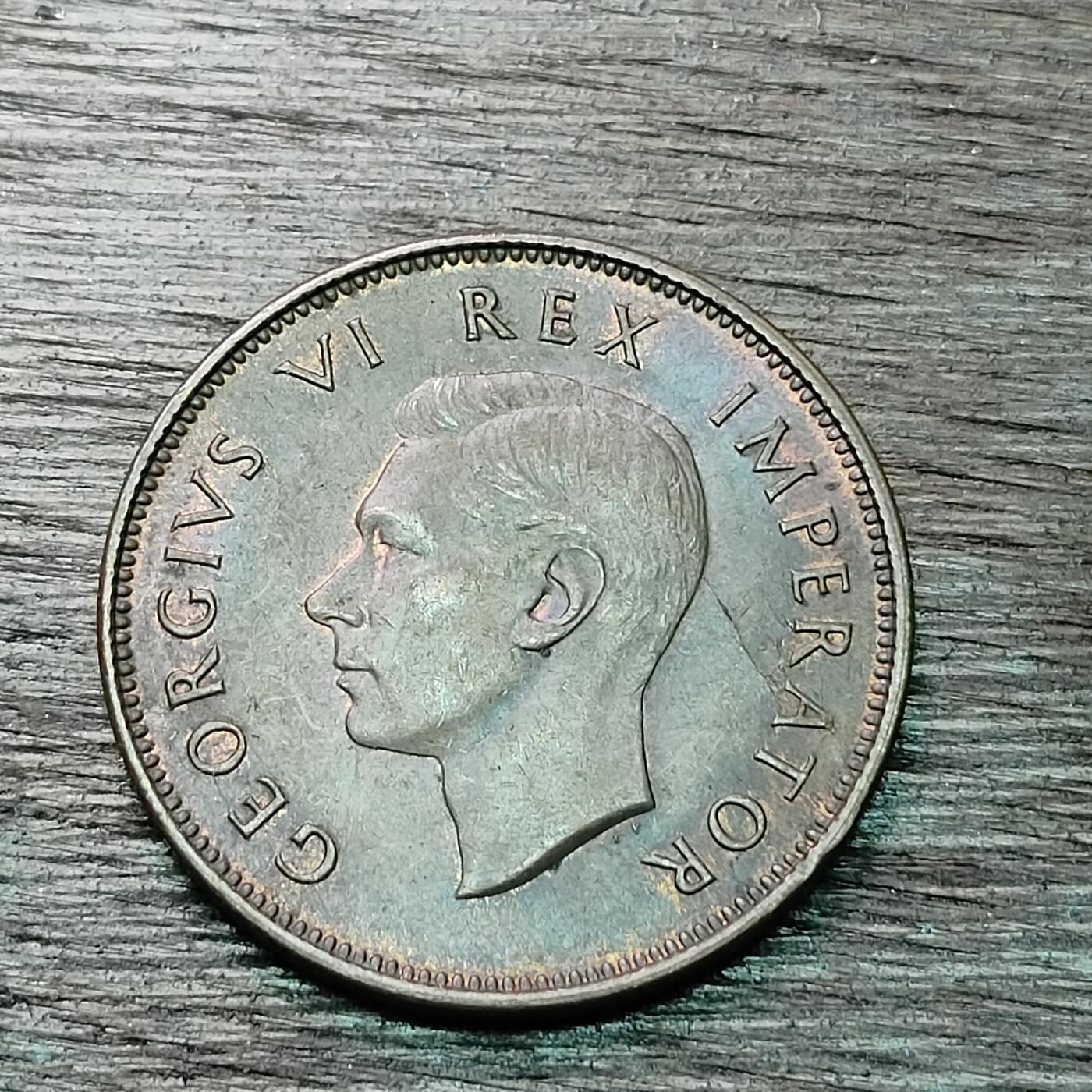 【铜匠收藏】★第128场★散币场，无佣金，30包邮。不满30元，支付5元运费。《接受代拍 代送NGC评级》 南非 1937年 1/2便士 铜币