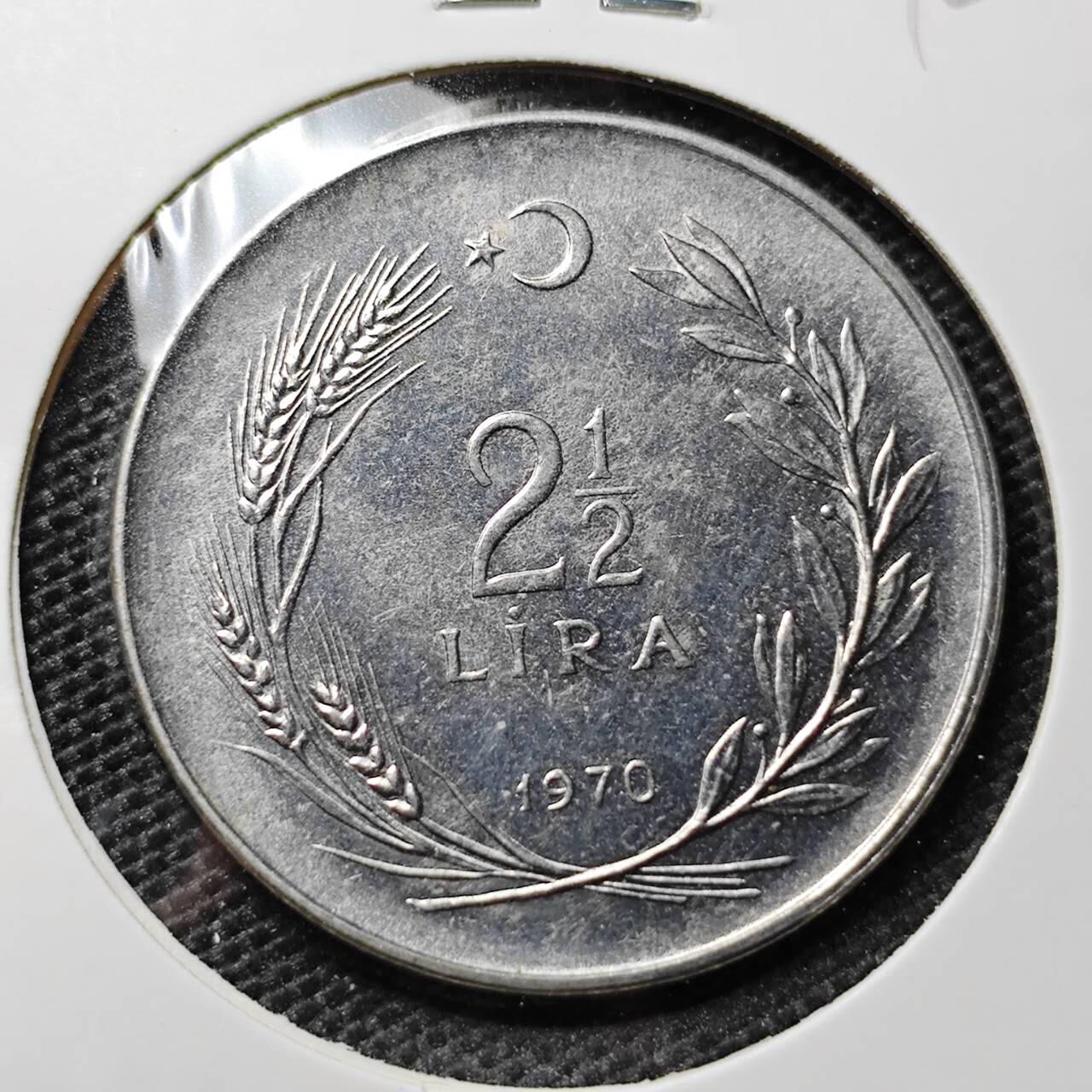 KK钱币收藏小铺 第324期 2月预留时间 周末发货  1970土耳其2.5里拉 农粮纪念币