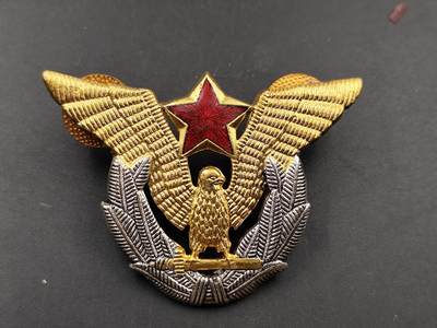 8月15日 徽章专场 - 南斯拉夫空军帽徽 铜制珐琅镀金