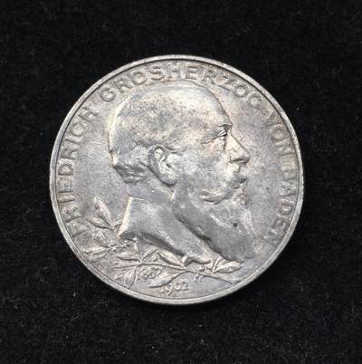 世界钱币专场拍卖 - 1902年德国巴登登基50周年2马克银币