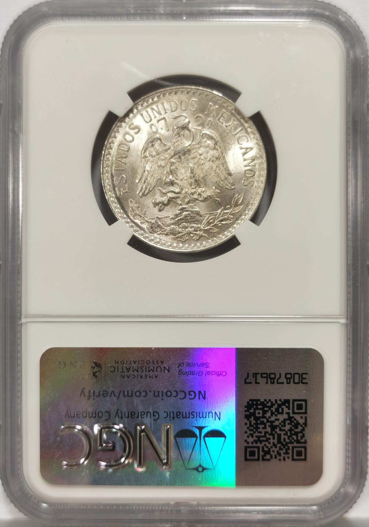 博洋堂世界钱币拍卖第135期（全场包邮）【请留意本场发货时间变化】 NGC MS66 墨西哥1944年50分鹰洋银币，高分难得