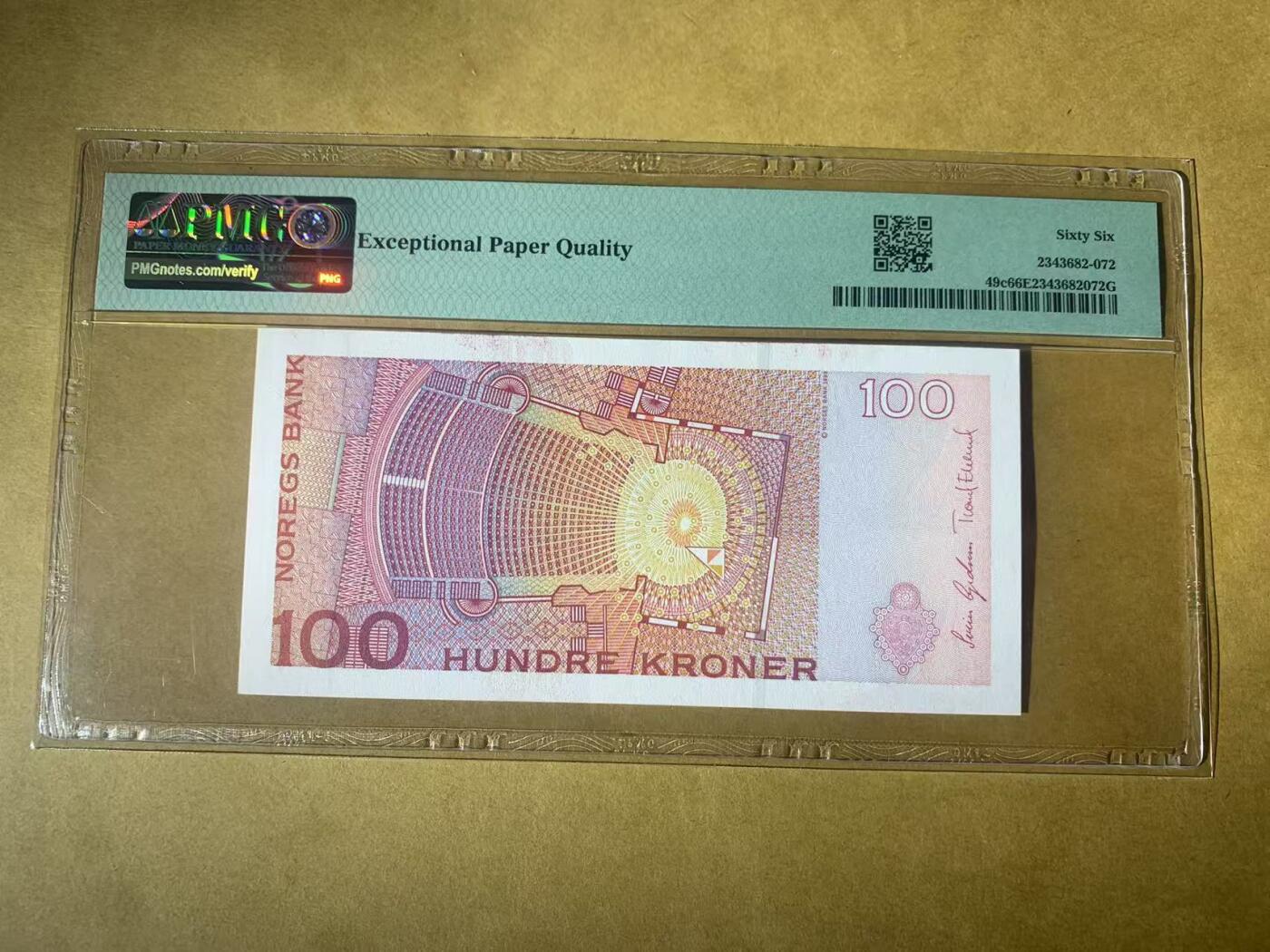 【礼羽收藏】🌏世界钱币拍卖第110期 【3312955969】全新UNC 2006年挪威100克朗纸币 无47号码