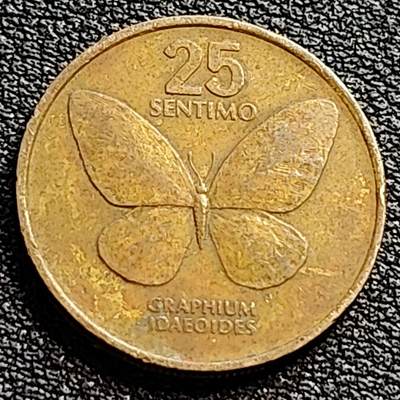 泉币菌-第90场-散币乐园场 - 菲律宾25分铜币 1984年 蝴蝶 21mm