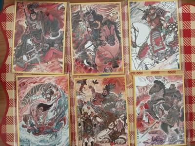 【精品专场】李云中+权迎东+不二猿 大量首尾编+亲签 （周二晚八点截拍） - 不二猿色纸 吕布、赵云、黄忠、周处、王亥、项羽 6张
