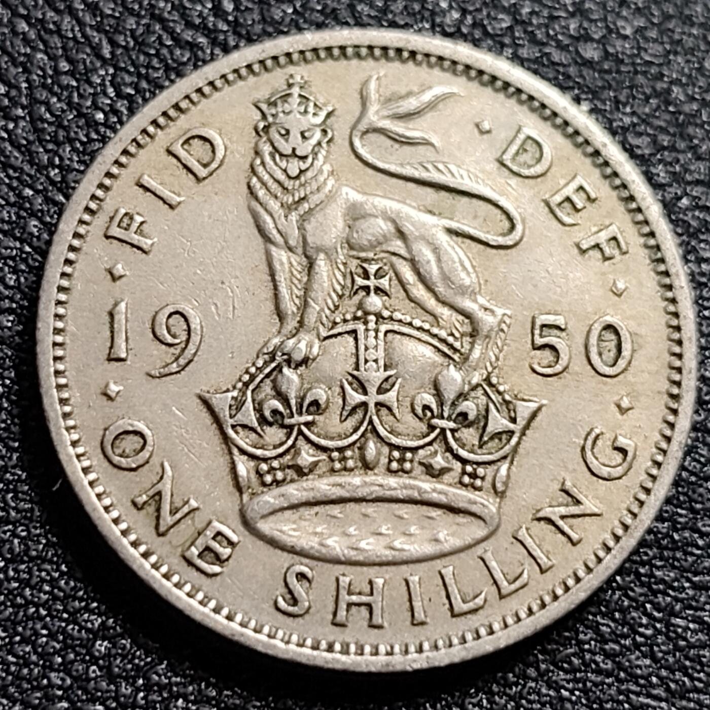 泉币菌-第88场-散币乐园场 1950年 英国1先令铜镍币 乔治六世 苏格兰 英格兰版别