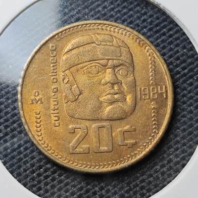 KK钱币收藏小铺 第325期 2月预留时间 周末发货 -  1984墨西哥20分 索玛雅