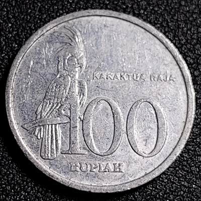 泉币菌-第87场-散币乐园场 - 印度尼西亚100卢比铝币 凤头鹦鹉 23mm