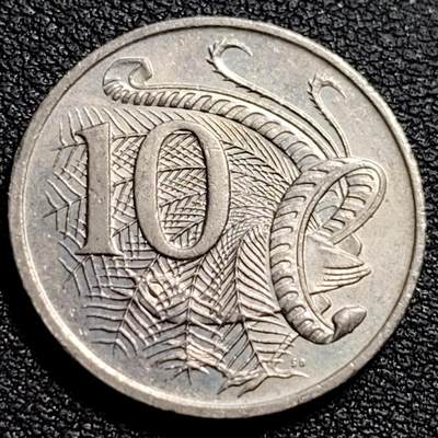 泉币菌-第88场-散币乐园场 - 美品 英属 澳大利亚1998年10分铜镍币 琴鸟 伊丽莎白二世女王  铜镍币 23.6mm