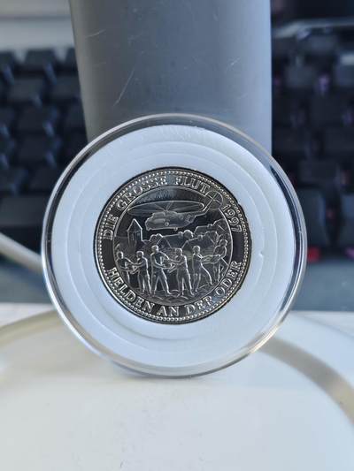 第171期拍卖【长期征集拍品】 - 国外英雄在河山抗洪纪念章，13.11克，直径31毫米