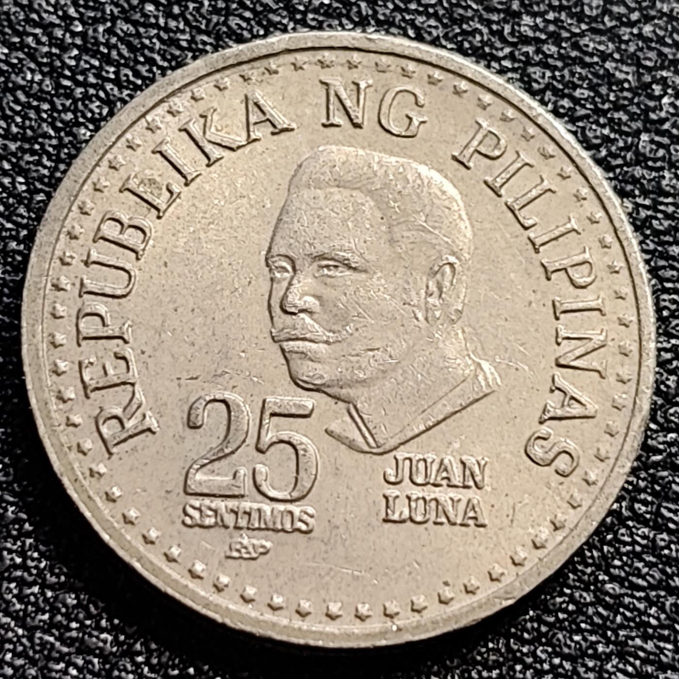 泉币菌-第89场-散币乐园场 菲律宾1982年25分 画家胡安·卢纳 铜镍锌币 21mm