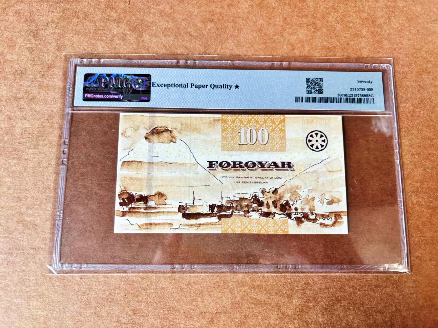 【Blue Auction】世界纸币精拍第711期——18级TOP拍卖/信誉/品质/专业/高效💫  【冠军分 无47】法罗群岛 2011年100克朗 PMG70EPQ星星 满分