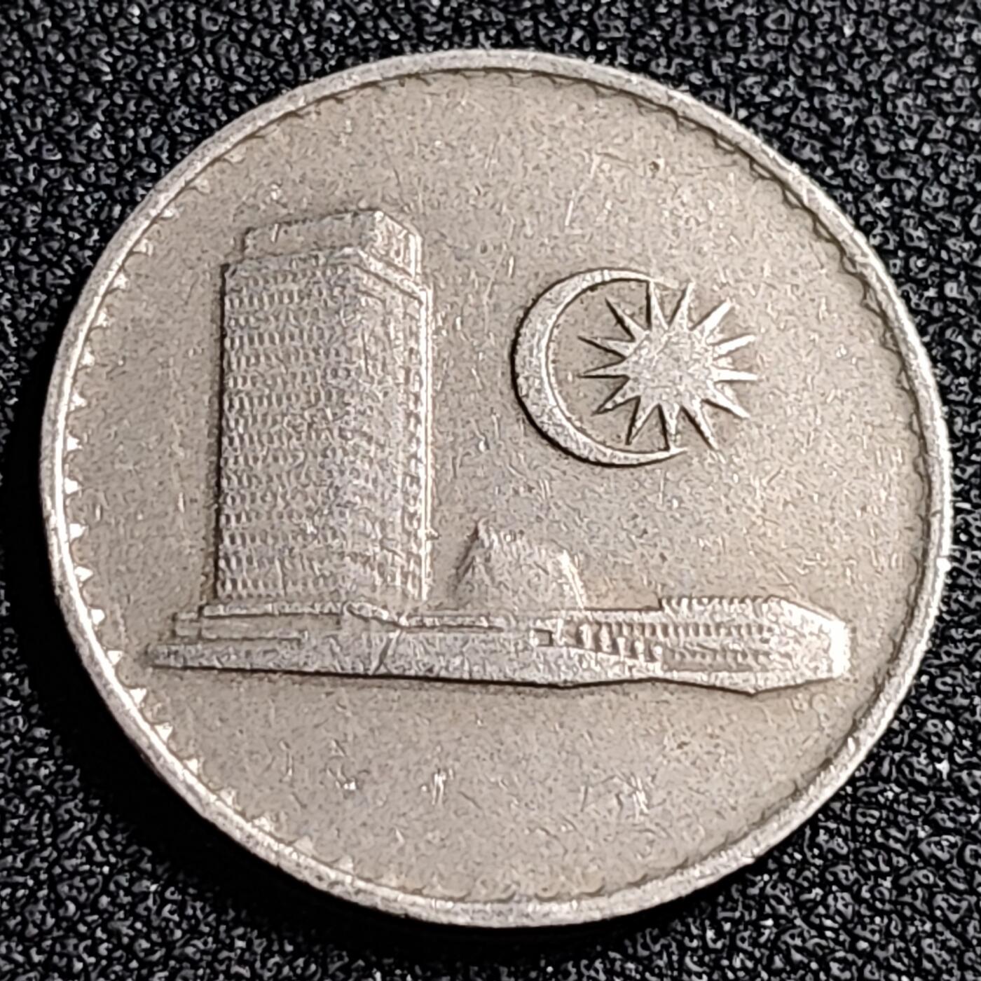 泉币菌-第87场-散币乐园场 马来西亚1988年20仙 大厦版 铜镍币 23.6mm