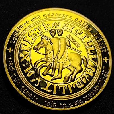 泉币菌-第88场-散币乐园场 - 纪念品 金色-马剑骑士-十字 直径40mm 厚3mm 纪念章