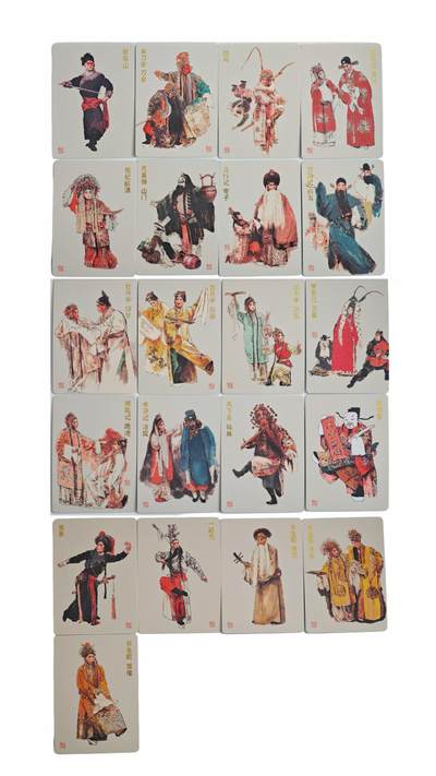 白泽拍卖卡牌手绘专场第28期（细雨生寒、寻梅闻香） 2024 戴敦邦艺术馆 长恨歌 戏曲人物套卡2套 每套21张  一套粗闪 一套普卡