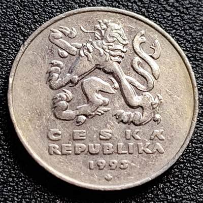 泉币菌-第90场-散币乐园场 捷克5克朗硬币 1993年 双尾狮23mm 欧洲币