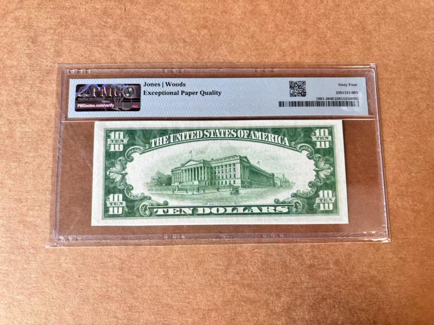 【Blue Auction】世界纸币精拍第711期——18级TOP拍卖/信誉/品质/专业/高效💫 美国 宾夕法尼亚州 1929年10美金 PMG64EPQ 