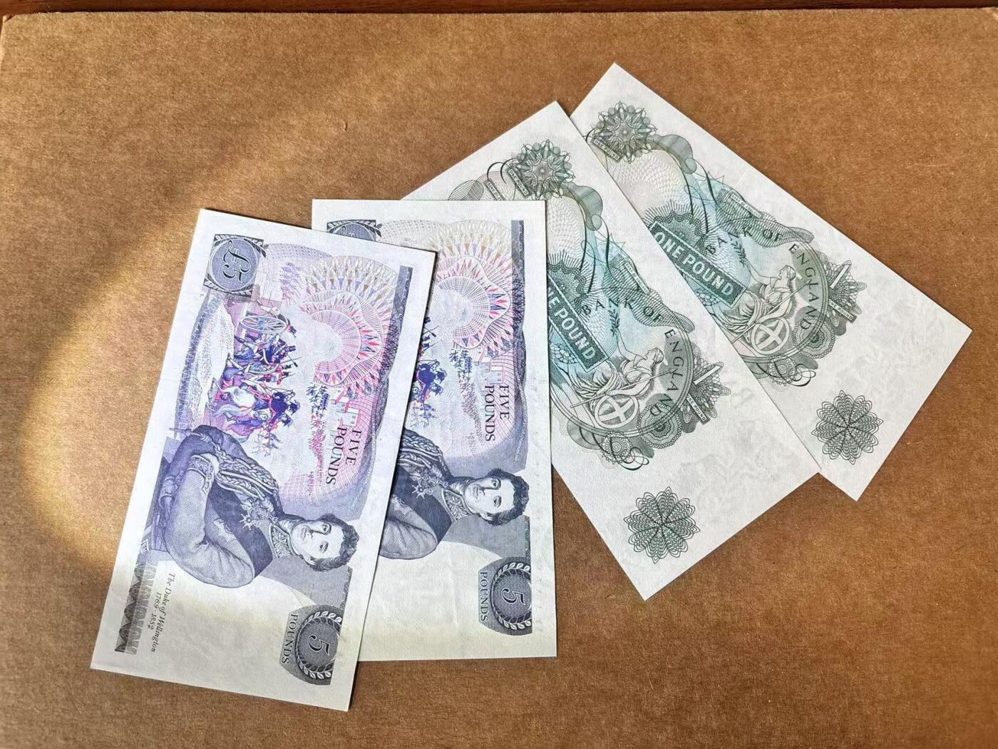 【Blue Auction】世界纸币精拍第711期——18级TOP拍卖/信誉/品质/专业/高效💫 【一组4张】英国 C序列1镑&D序列5镑 XF~UNC-