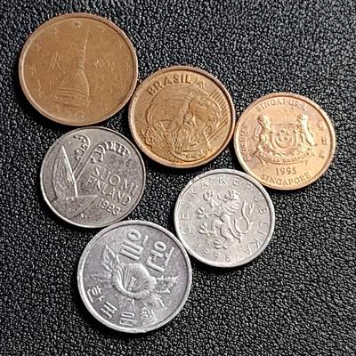 泉币菌-第90场-散币乐园场 各国散币 6枚