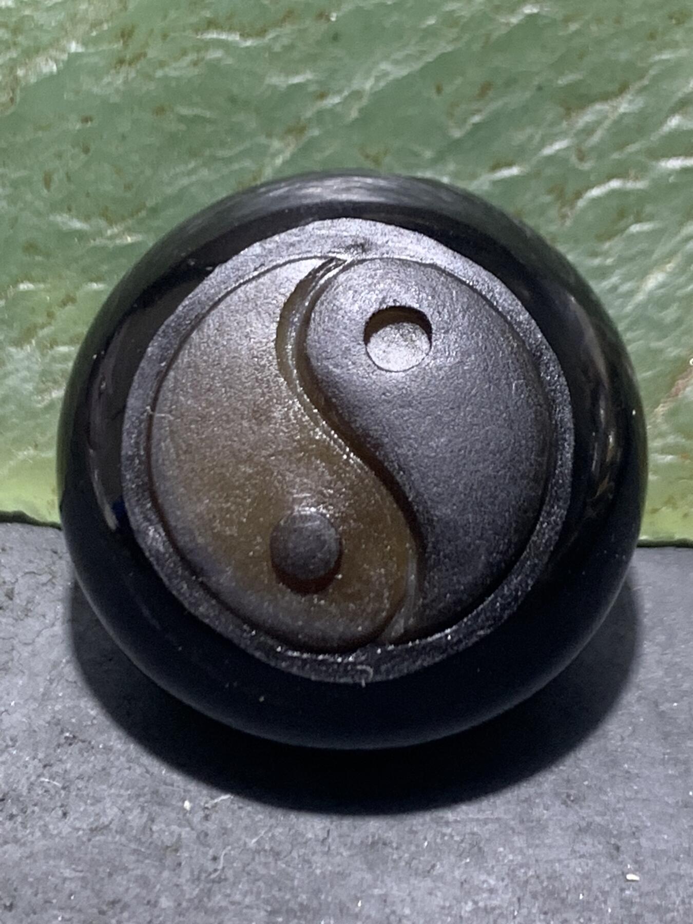 精品天眼纹药师玛瑙手工雕刻太极阴阳鱼板珠（背云）一颗