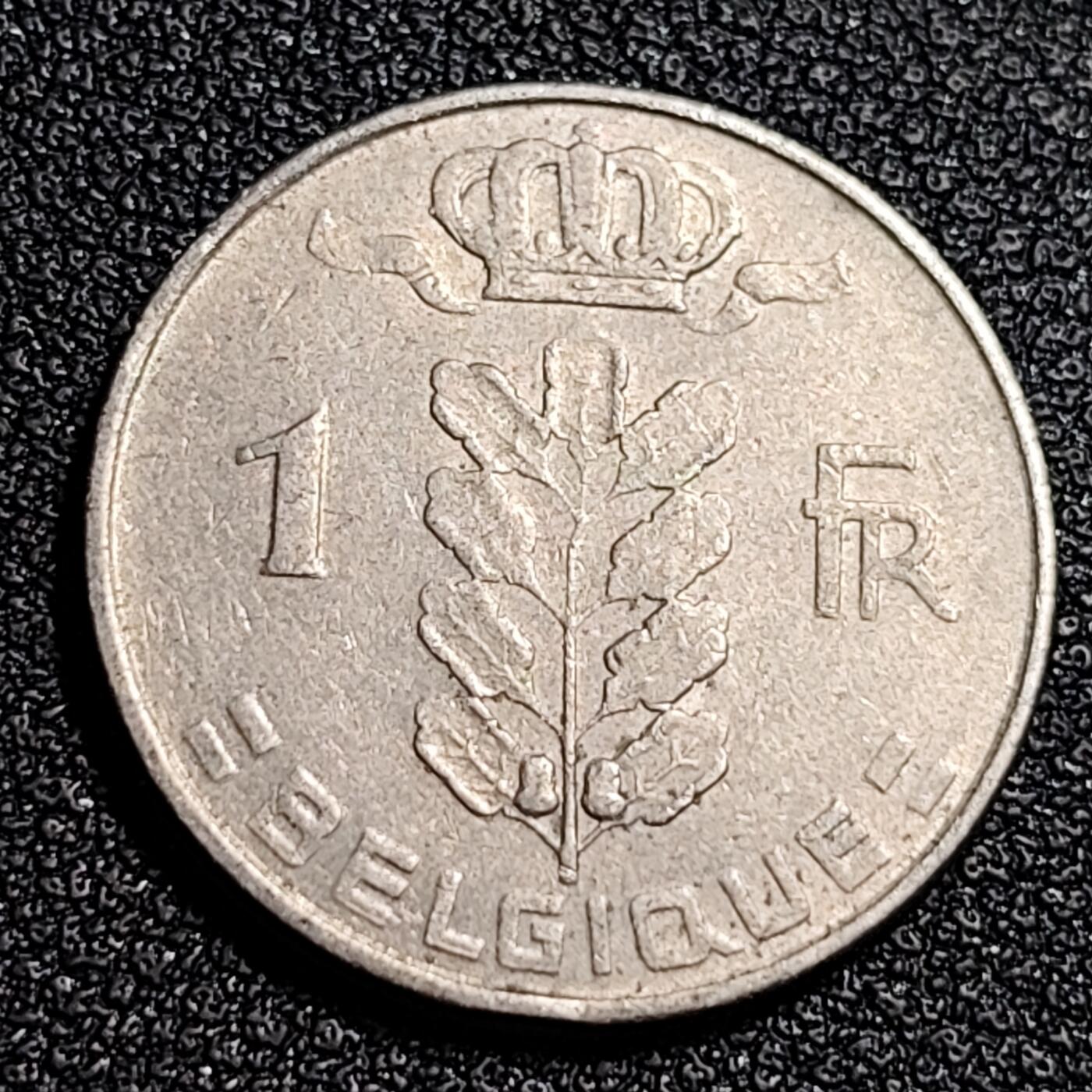 泉币菌-第87场-散币乐园场 比利时1965年1法郎铜镍币（佛兰芒文版BELGIË），谷物女神