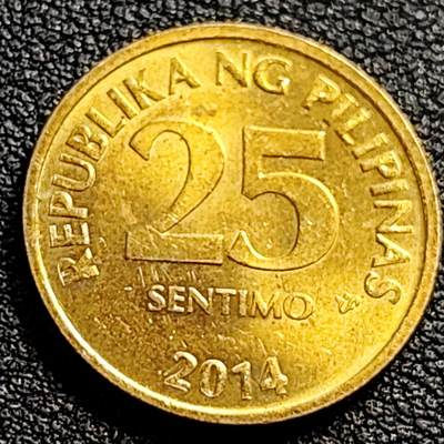 泉币菌-第90场-散币乐园场 - 原铜光美品 菲律宾25分铜币