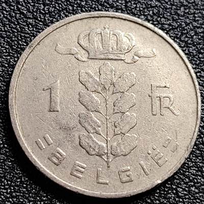 泉币菌-第90场-散币乐园场 - 比利时1955年1法郎铜镍币（佛兰芒文版BELGIË），谷物女神