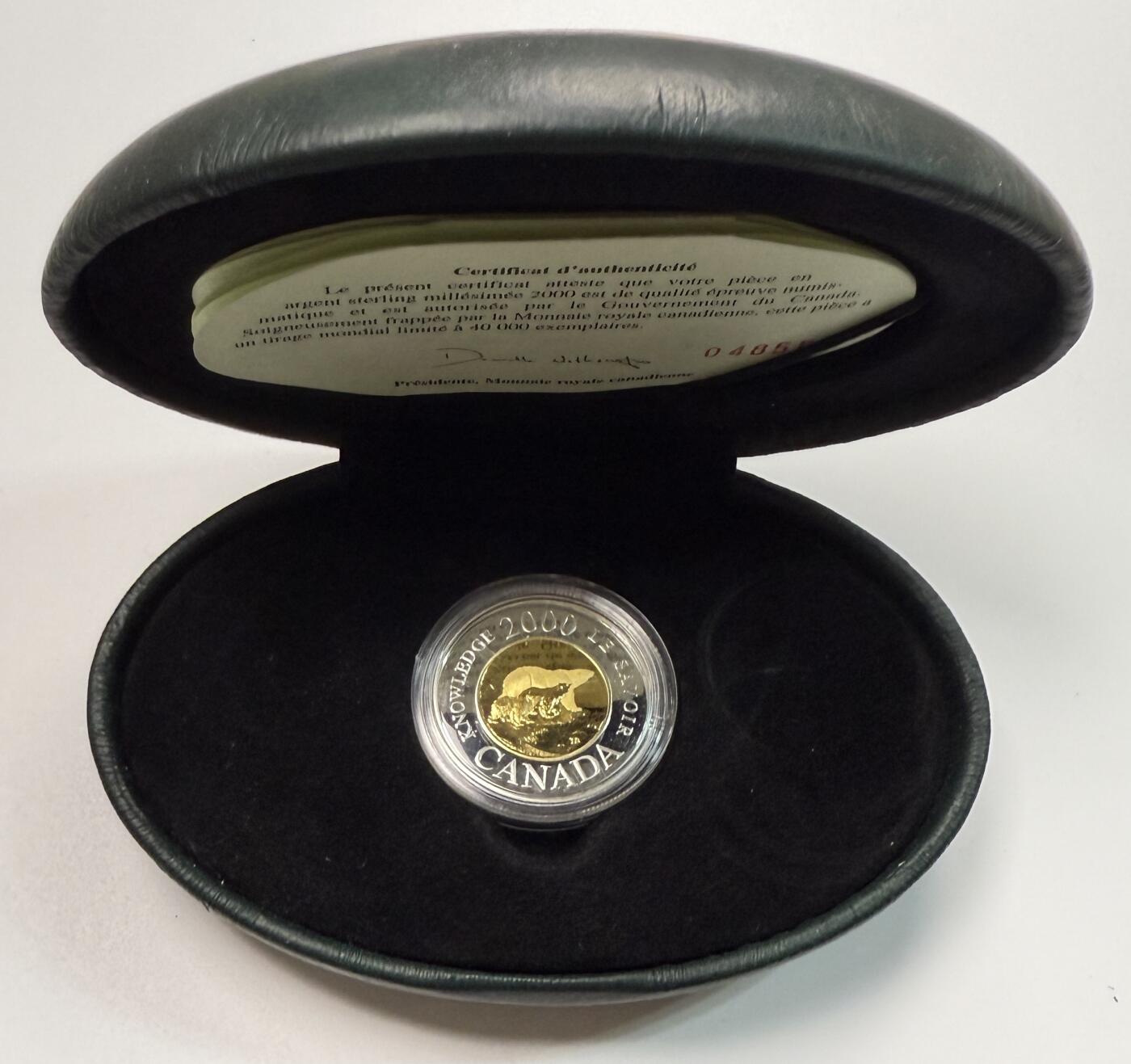 S&S Numismatic世界钱币-拍卖 第113期  加拿大2000年 千禧年 2加元精制镀金银币 盒证齐全