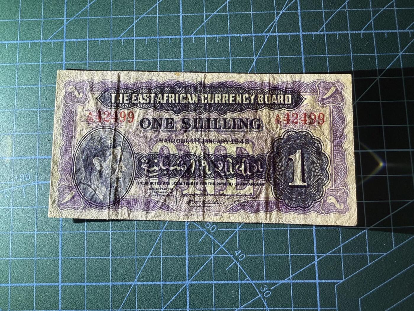 【炜奕收藏】，第四十一期 1943年英属东非1先令，流通品相