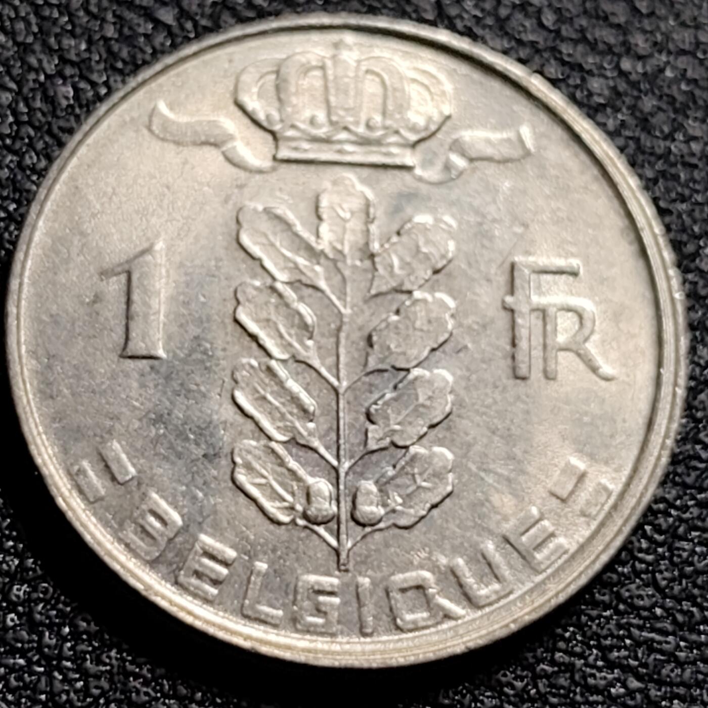 泉币菌-第88场-散币乐园场 比利时1980年1法郎铜镍币（佛兰芒文版BELGIË），谷物女神