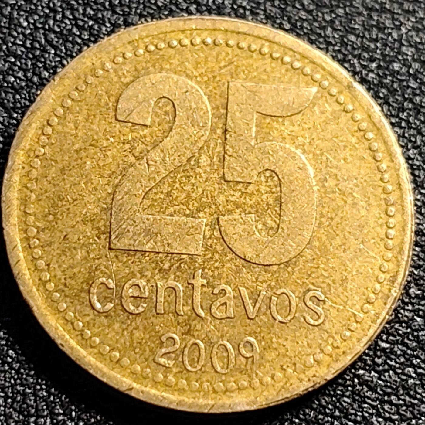 泉币菌-第88场-散币乐园场 2009年 阿根廷25分铜币 艾利斯市政厅 24mm