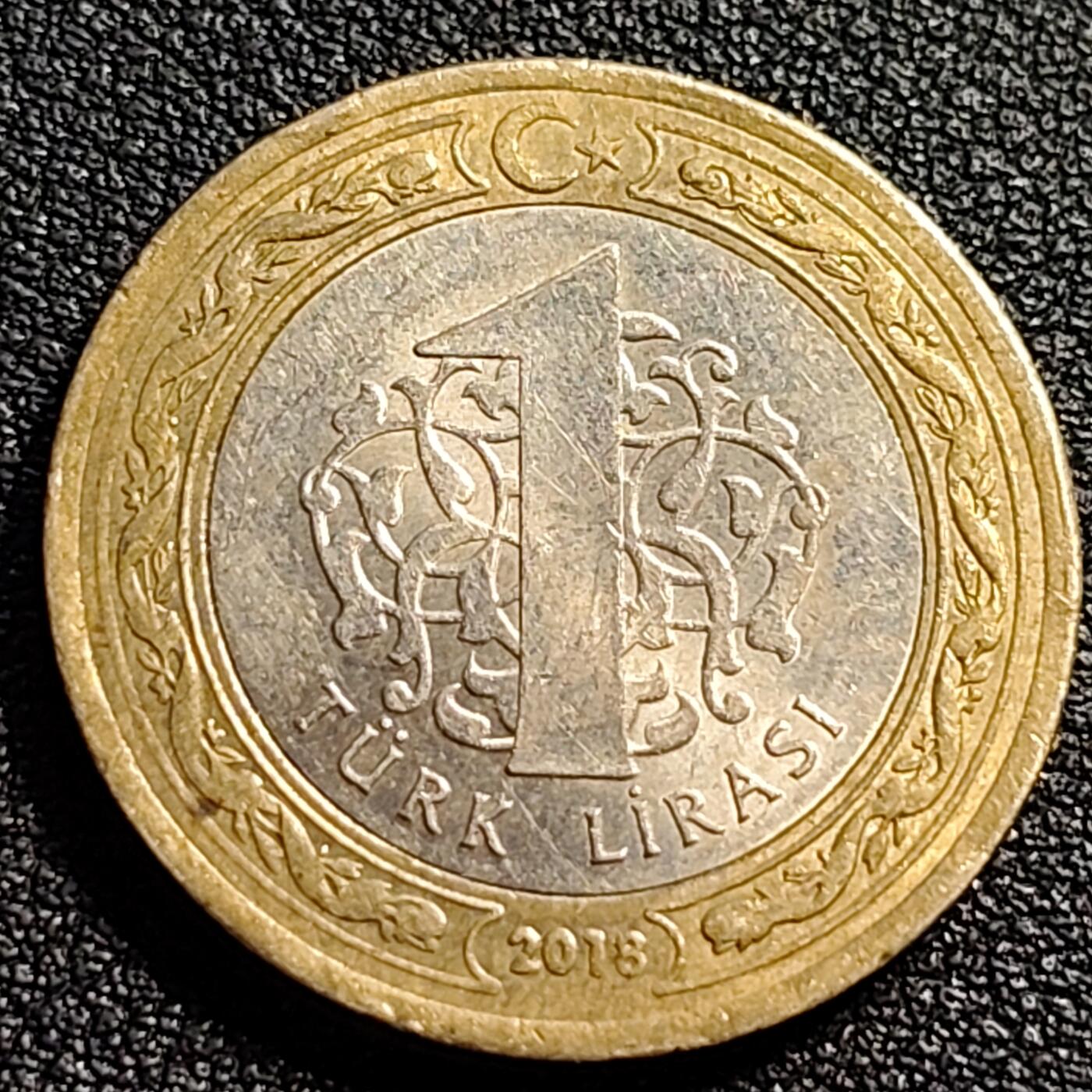 泉币菌-第88场-散币乐园场 原光美品 土耳其1里拉双色币 凯末尔总统 26mm