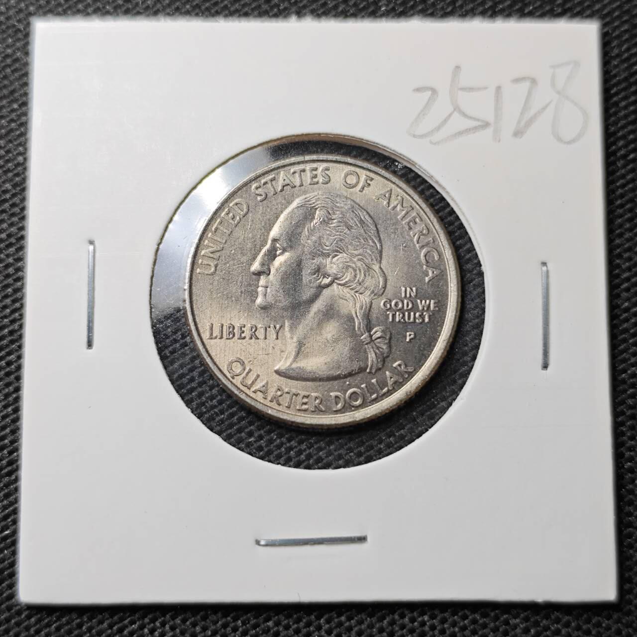 KK钱币收藏小铺 第325期 2月预留时间 周末发货  2001美国25分纪念币 好品