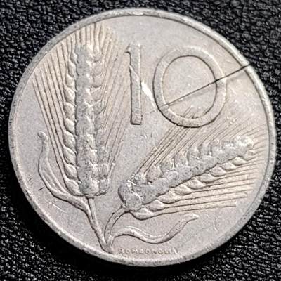 泉币菌-第90场-散币乐园场 少见原光 1953年 意大利10里拉铝币 麦穗古犁 23.2mm