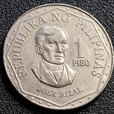 泉币菌-第90场-散币乐园场 - 大镍币 菲律宾1978年1比索铜镍币 扶西·黎刹 29mm
