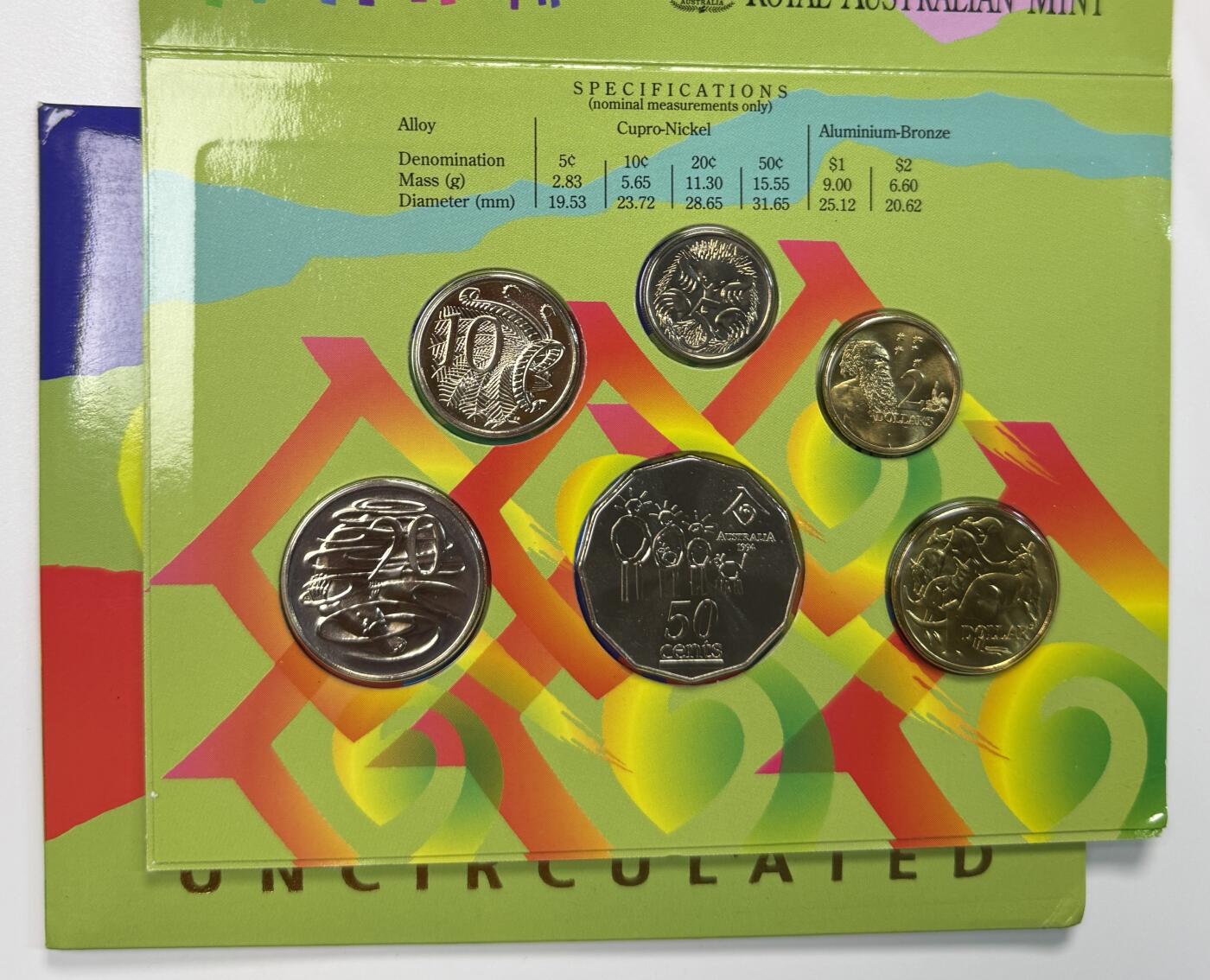 S&S Numismatic世界钱币-拍卖 第113期  澳大利亚1994年 国际家庭年 6枚套币官方卡币