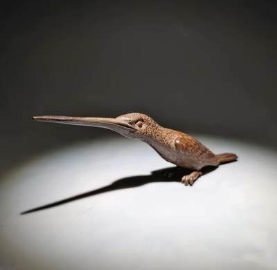仿古纯铜茶宠翠鸟  12.5*5.5cm - 仿古纯铜茶宠翠鸟  12.5*5.5cm
