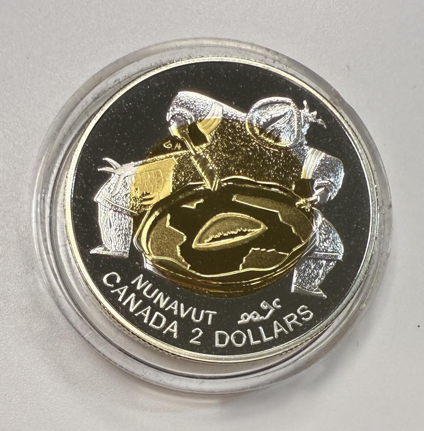 S&S Numismatic世界钱币-拍卖 第113期  加拿大1999年 加拿大努纳武特地区成立 2加元精制镀金银币 盒证齐全