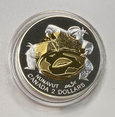 S&S Numismatic世界钱币-拍卖 第113期  - 加拿大1999年 加拿大努纳武特地区成立 2加元精制镀金银币 盒证齐全