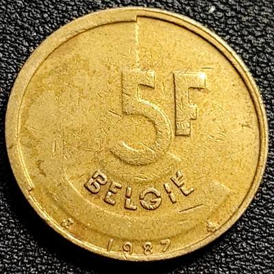 泉币菌-第90场-散币乐园场 1987年 比利时早期5法郎铜币 分裂的人格