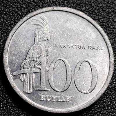 泉币菌-第88场-散币乐园场 -  印度尼西亚100卢比铝币 凤头鹦鹉 23mm