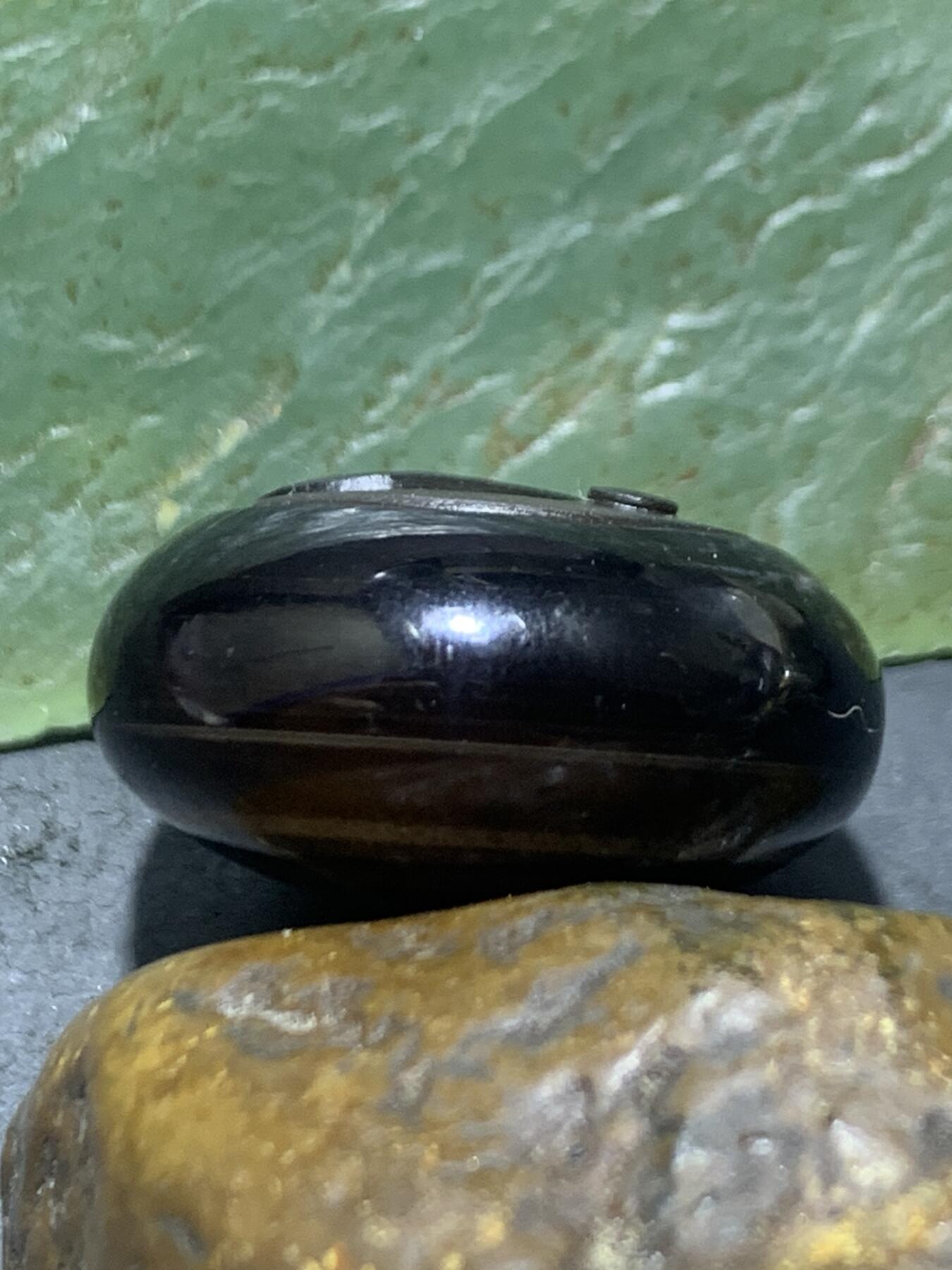 精品天眼纹药师玛瑙手工雕刻太极阴阳鱼板珠（背云）一颗