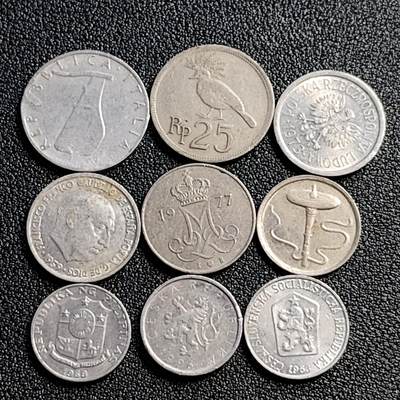 泉币菌-第90场-散币乐园场 各国散币 9枚