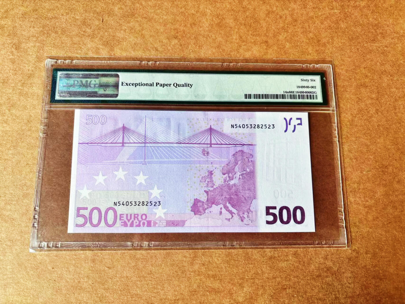 【Blue Auction】世界纸币精拍第711期——18级TOP拍卖/信誉/品质/专业/高效💫 【二签】欧盟 2002年500欧元  PMG66EPQ 高分 老壳 奥地利版