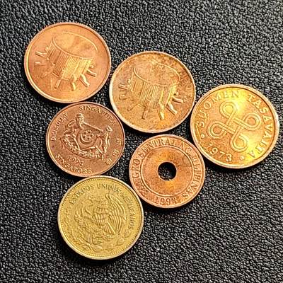 泉币菌-第90场-散币乐园场 各国散币 6枚